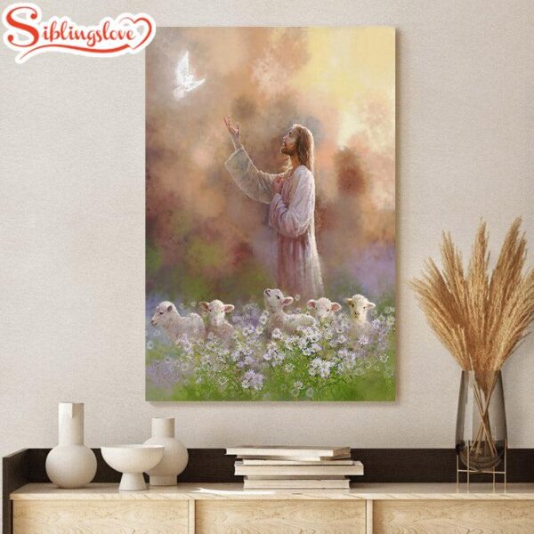 Jesus And The Lamb Picture Jesus And The Lamb Picture Prince Of Peace Portrait Canvas Wall Art