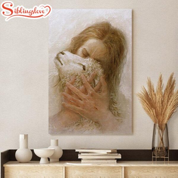 Jesus And The Lamb Picture Jesus And The Lamb Picture The Shepherd’s Embrace Portrait Canvas Wall Art