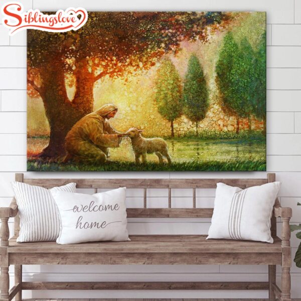 Jesus And The Lamb Picture Living Water_1803 Canvas Wall Art