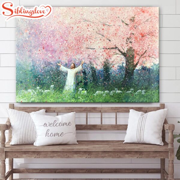 Jesus And The Lamb Picture Seeds Of Kindness Canvas Wall Art