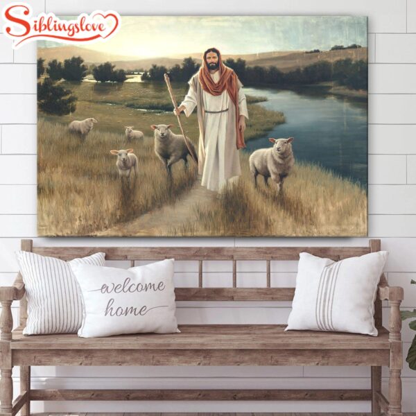 Jesus And The Lamb Picture The Rescue Canvas Wall Art