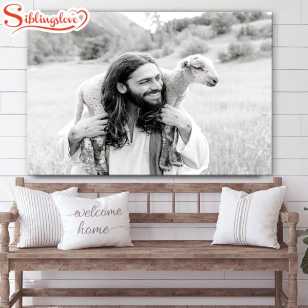 Jesus And The Lamb Picture The Shepherd Canvas Wall Art