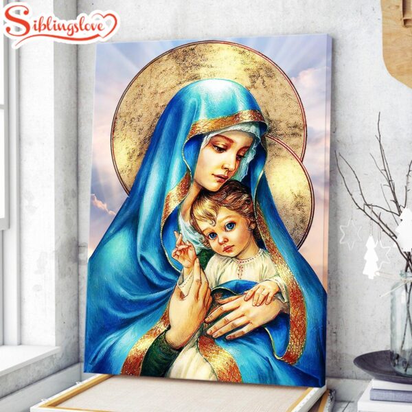 Jesus And Virgin Mary Canvas Posters