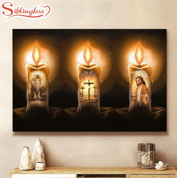 Jesus Candle Panting Canvas Wall Art