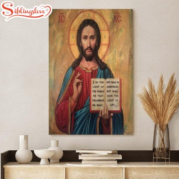 Jesus Christ Blessed Orthodox Byzantine Canvas Wall Art