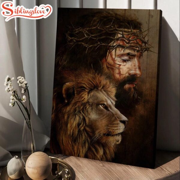 Jesus Christ Crown Of Thorns The Lion Of Judah Canvas Posters