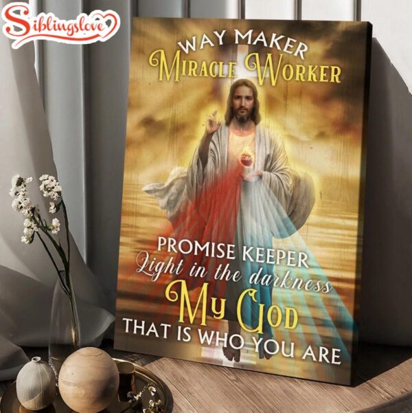 Jesus Colorful Halo Sunset Way Maker Miracle Worker Canvas Posters