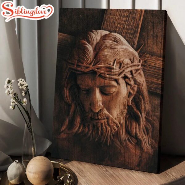 Jesus Crown Of Thorns Wooden Background Canvas Posters