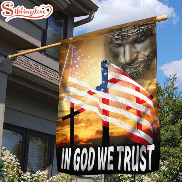 Jesus In God We Trus Garden House Flag Gift For God Lovers