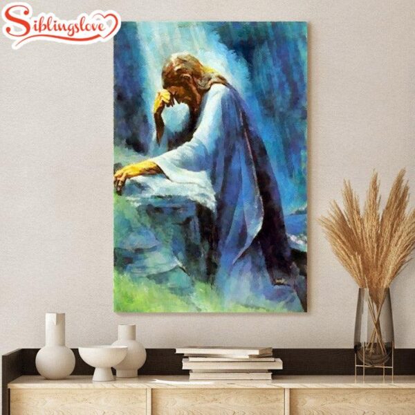 Jesus In Prayer Canvas Wall Art