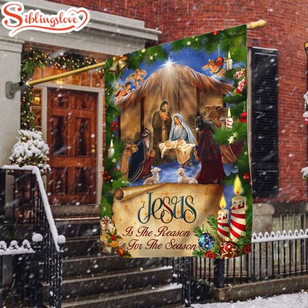 Jesus Is The Reason For The Season Merry Christmas Garden House Flag Gift For God Lovers