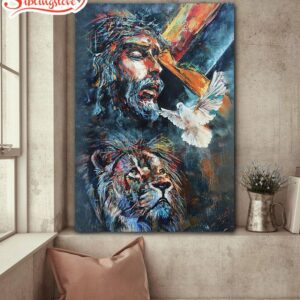 Jesus Lion And Dove Colorful…