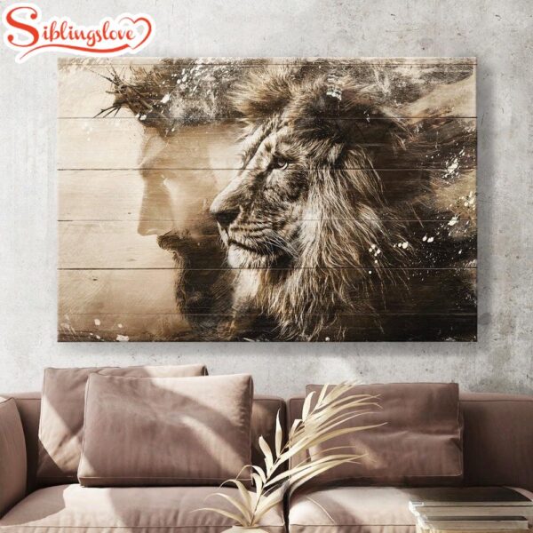 Jesus & Lion Of Judah Canvas Wall Art