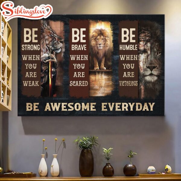 Jesus Lion Of Judah Warrior Be Awesome Everyday Canvas Wall Art