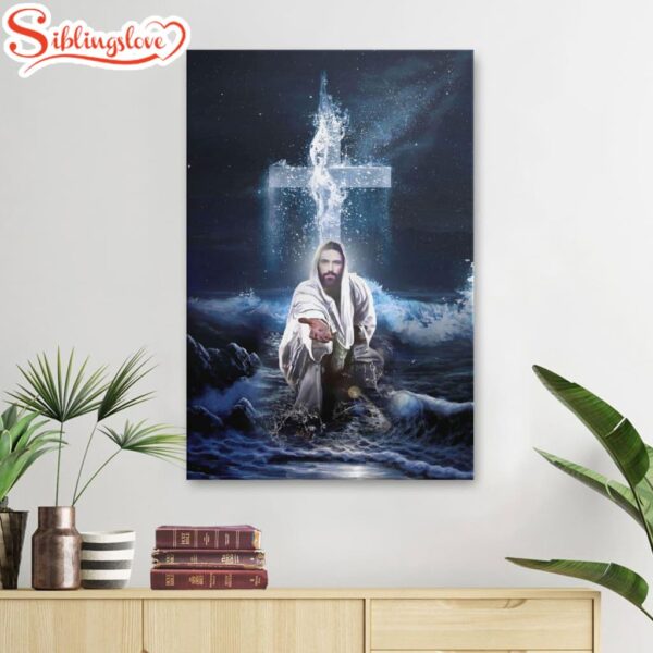 Jesus Outstretched Hands Saves Canvas Wall Art