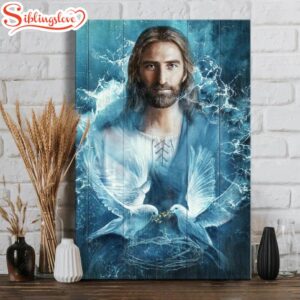 Jesus Painting Bird Couple Blue…