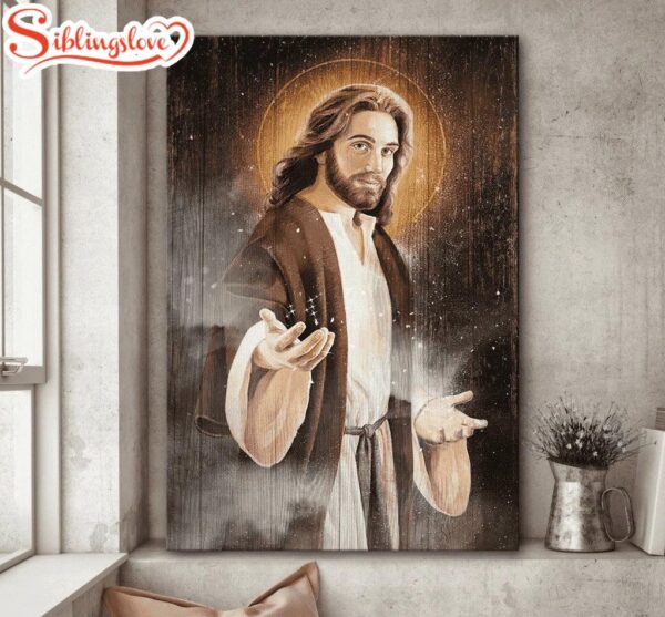 Jesus Painting Jesus Takes My Hand Canvas Wall Art