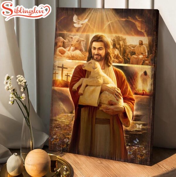 Jesus Painting Lamb Of Jesus Heaven Light Jesus Life Canvas Wall Art