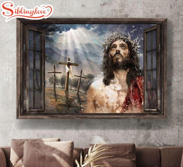 Jesus Painting Light From Heaven A Sign Of God He Is Our Savior Canvas Wall Art