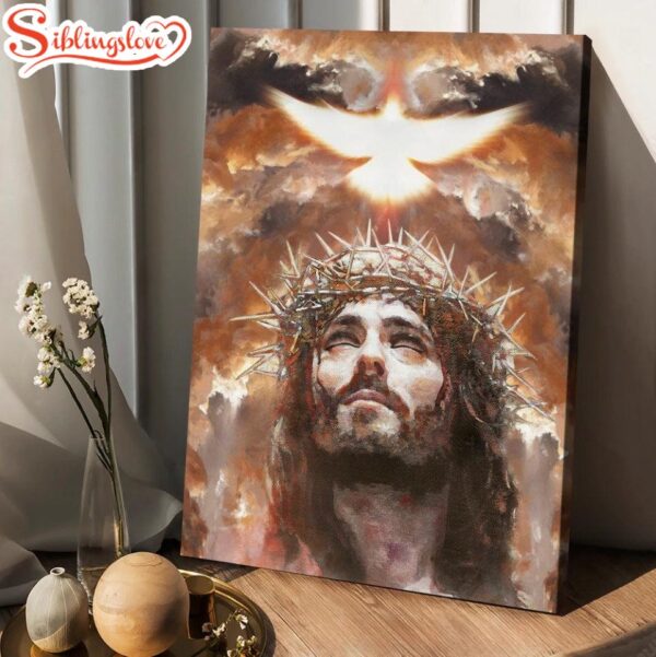 Jesus Painting The Dove Of Peace Heaven’s Light The Beautiful Sky Canvas Wall Art