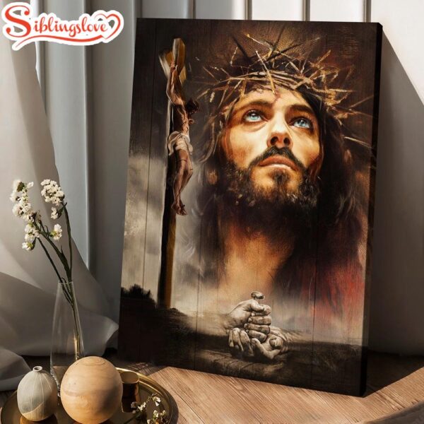 Jesus Portrait The Life Of Jesus Wooden Cross Canvas Wall Art