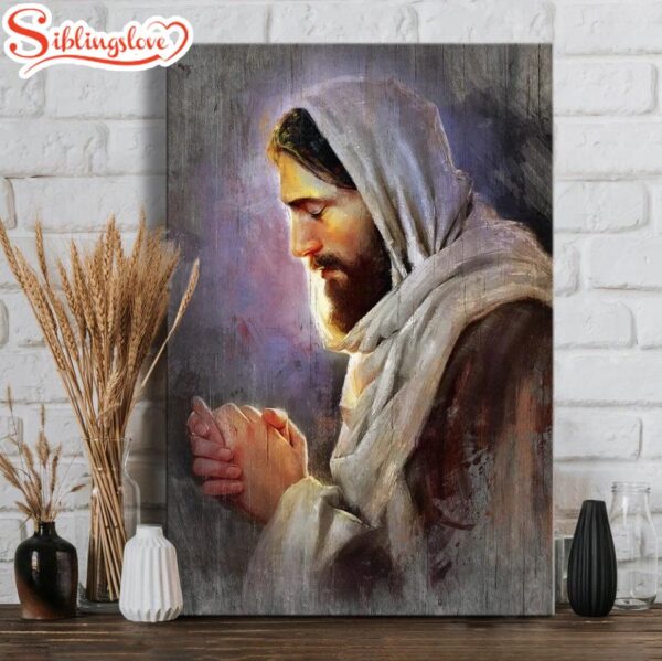 Jesus Prayer For Healing Watercolor Drawing Canvas Wall Art