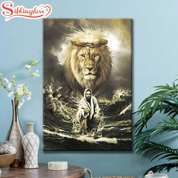 Jesus Reaching In The Water Jesus Lion Canvas Art