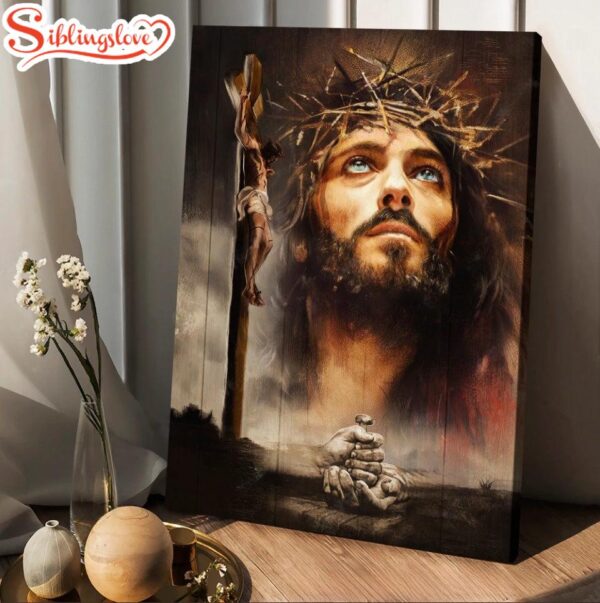 Jesus Take My Hand Wooden Cross Canvas Wall Art