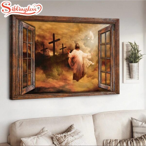 Jesus The Rugged Cross Heaven’s Light Canvas Wall Art