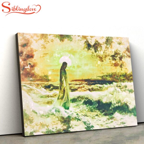 Jesus Walks On Water Painting Canvas Wall Art Jesus Portrait Picture