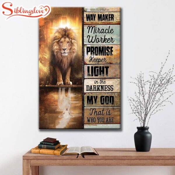 Jesus Way Maker Lion Of Judah Canvas Art