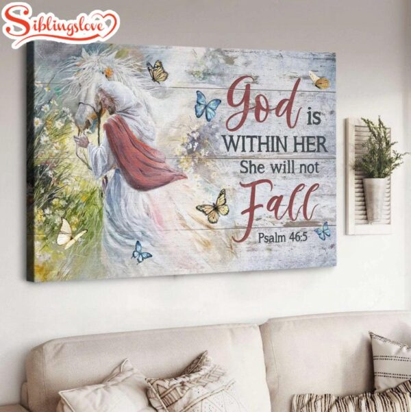 Jesus White Horse God Is Within Her Canvas Wall Art