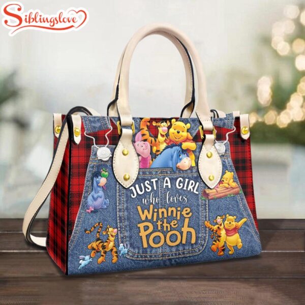 Just A Girl Who Loves Winnie the Pooh Cute Disney Leather Handbag