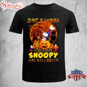 Just A Woman Who Loves Snoopy And Halloween Unisex T-Shirt