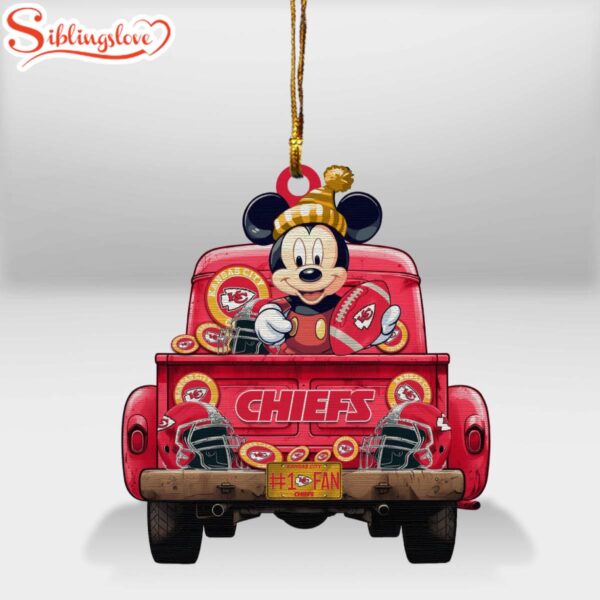 Kansas City Chiefs Football Team Mickey Merry Christmas Ornament