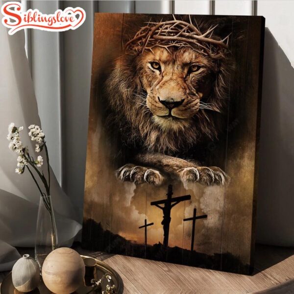 King Of Kings Lord Of Lords Lion Crown Of Thorn Canvas Wall Art