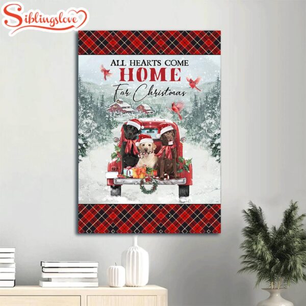 Labrador Cardinal Christmas Christian All Hearts Come Home For Christmas Canvas Wall Art