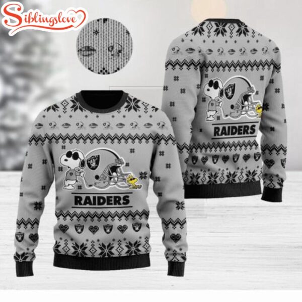 Las Vegas Raiders NFL Cute The Snoopy Show Football Helmet Ugly Christmas Sweater