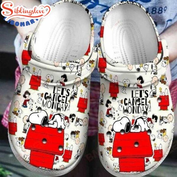 Let’s Cancel Monday Snoopy Sleeping Clogs Shoes Cartoon Clogs