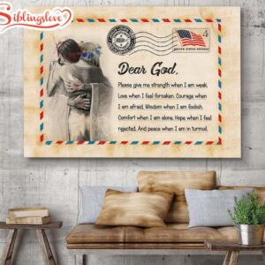 Letter Dear God Canvas Wall…