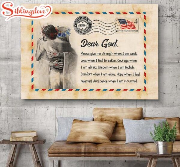 Letter Dear God Canvas Wall Art