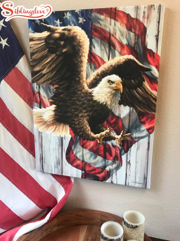 Liberty Eagle Canvas Wall Art Christian Wall Decor Religious Gift