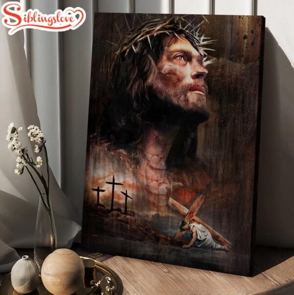 Life Of Jesus Jesus On The Cross Crown Of Thorn Canvas Wall Art