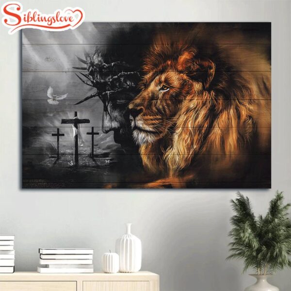 Lion And Jesus Portrait Christian Black And White Jesus Painting Lion Painting Lion Of Judah Jesus Canvas Wall Art