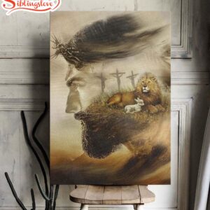 Lion And Lamb Jesus Canvas…