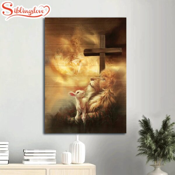 Lion And Lamb Lion Of Judah Lamb Of God Canvas Wall Art