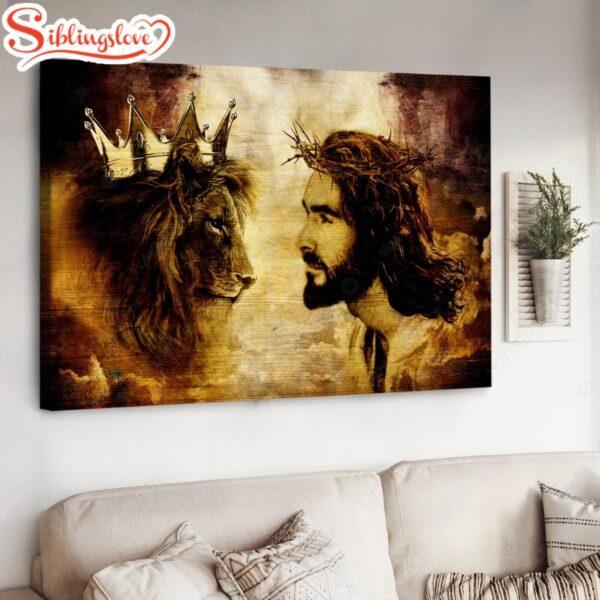 Lion Of Judah. Faith Fear Jesus Canvas Wall Art