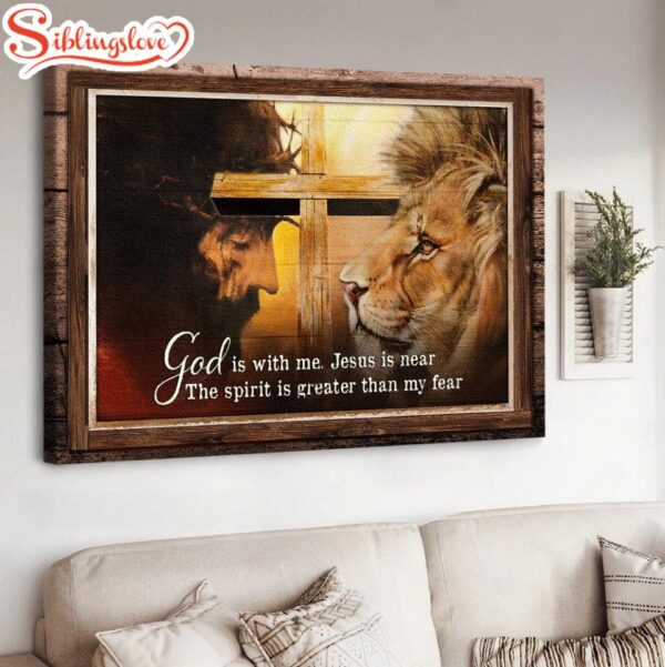 Lion Of Judah God Is With Me Jesus Is Near Canvas Wall Art