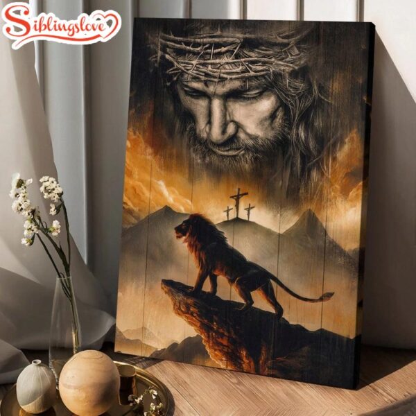 Lion Of Judah Jesus Painting Mountain Landscape Jesus Is Our Savior Canvas Wall Art