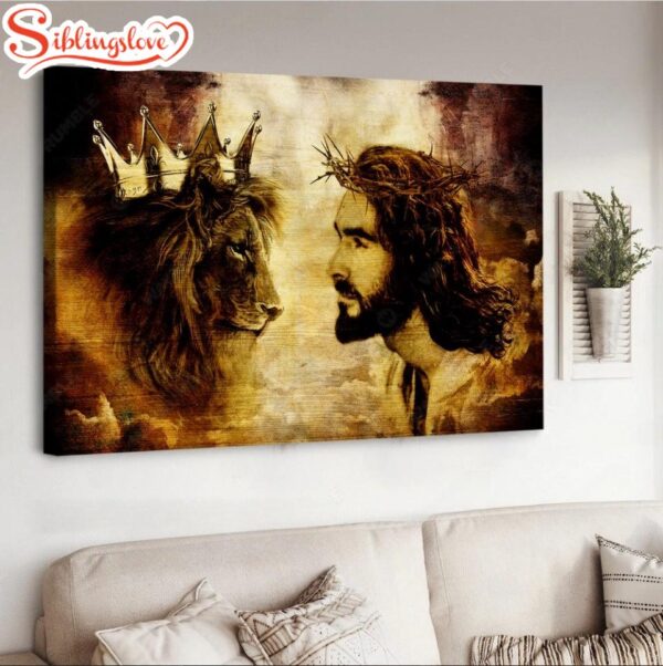 Lion Of Judah King Of Kings Jesus Painting Canvas Wall Art